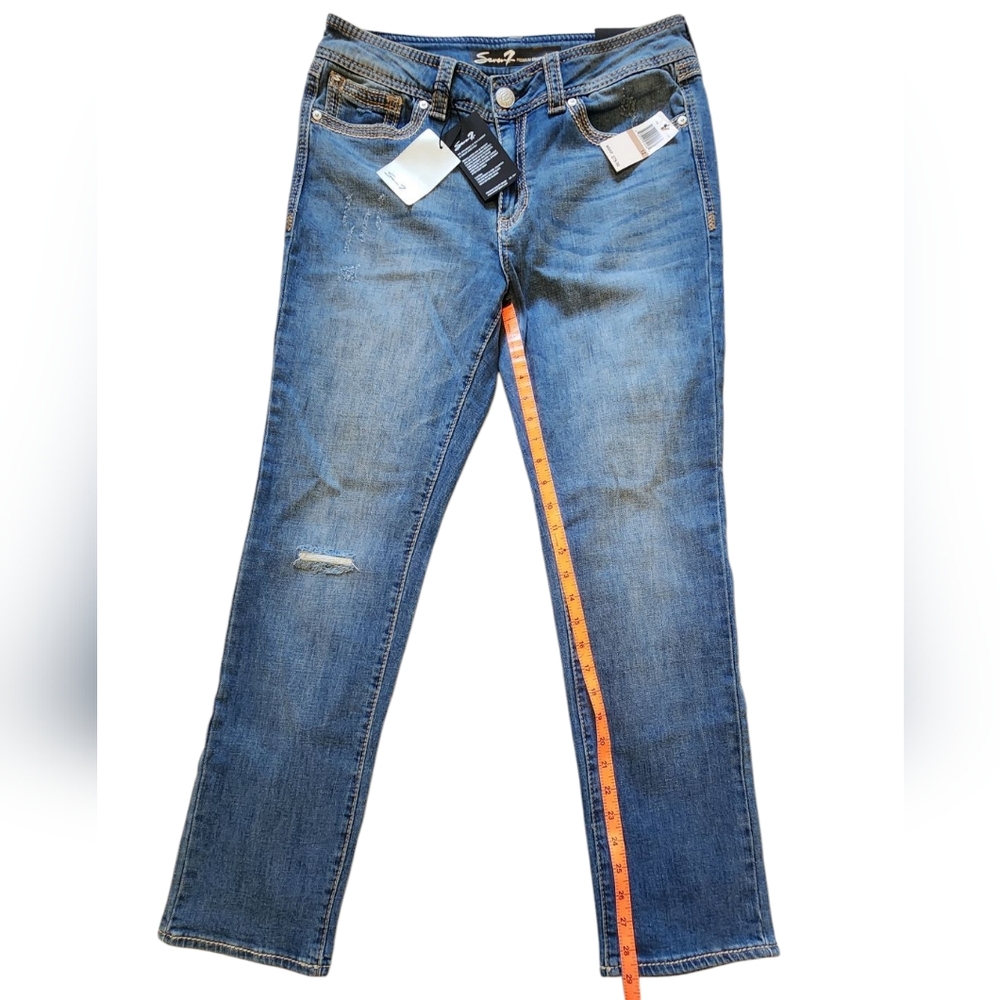 NWT Seven7 Mid Rise Slim Straight Limited Edition Jeans Size 12 - Picture 3 of 8